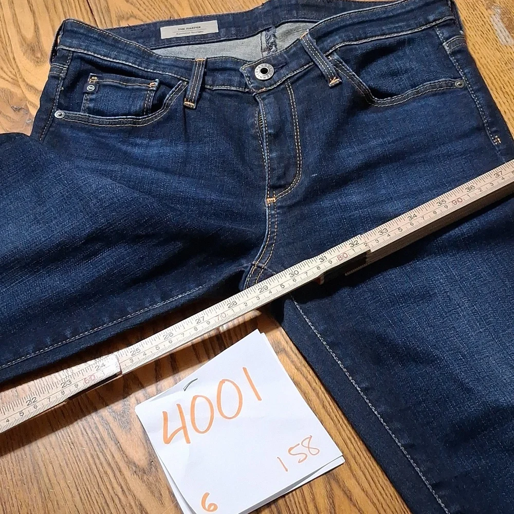 AG ADRIANO GOLDSCHMIED JEANS  Womens 26 BLUE HARPER ESSENTIAL STRAIGHT  Preowned - Picture 3 of 6